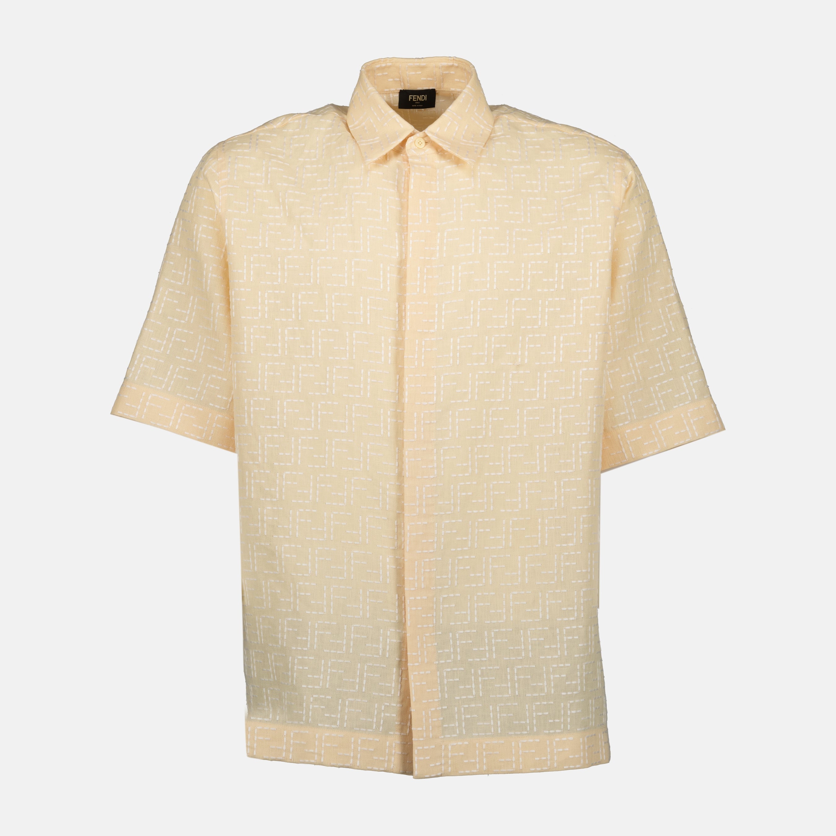 Camisas Camisa de Lino Fendi Beige Homme