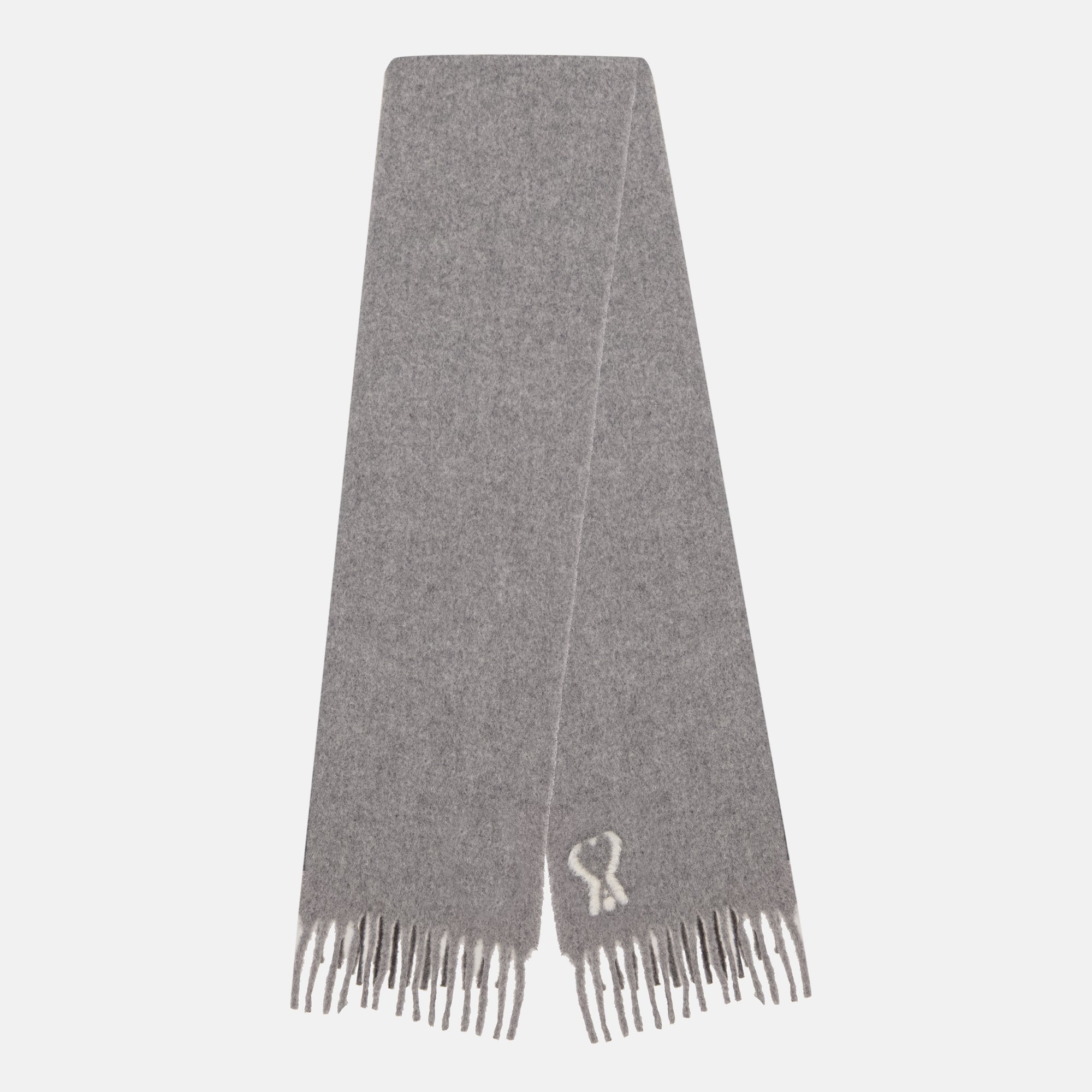 Image of the AMI heart scarf from the brand Ami PARIS for Unisex - Fall-Winter 2025 - Back View