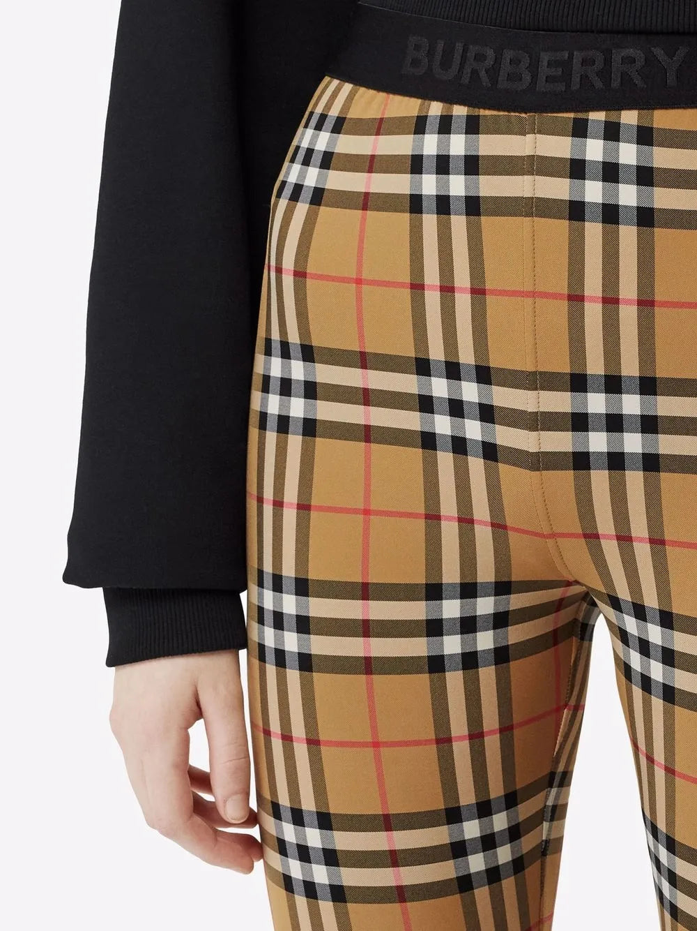 Pantalons Legging à carreaux Burberry Marron Femme