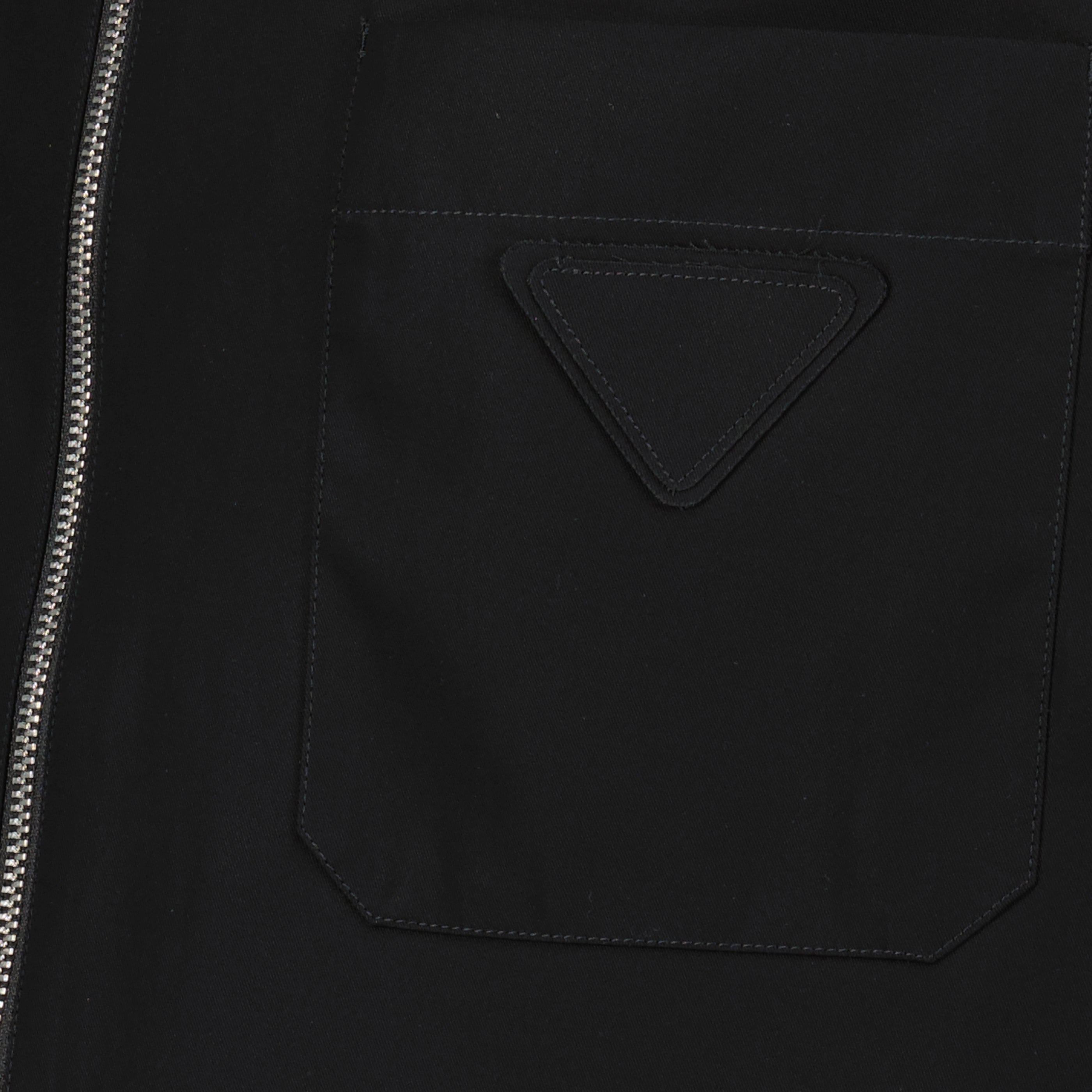 Vestes Veste chemise zippée en coton noir Prada Noir Homme