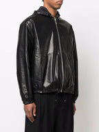 Mäntel Leder Bomber Prada Schwarz Homme
