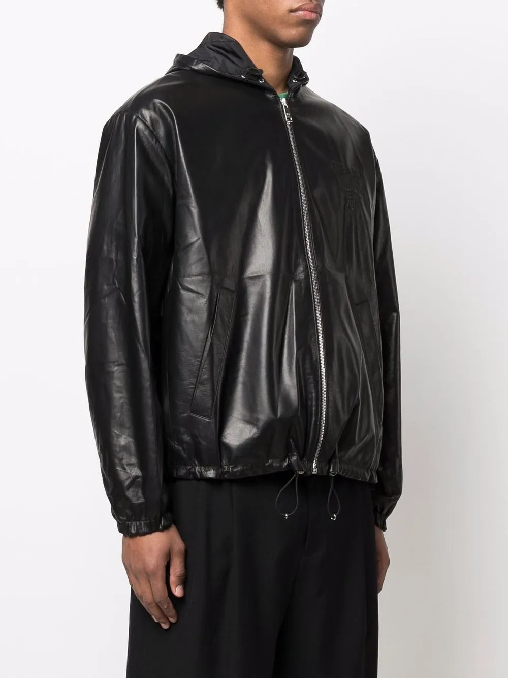 Mäntel Leder Bomber Prada Schwarz Homme
