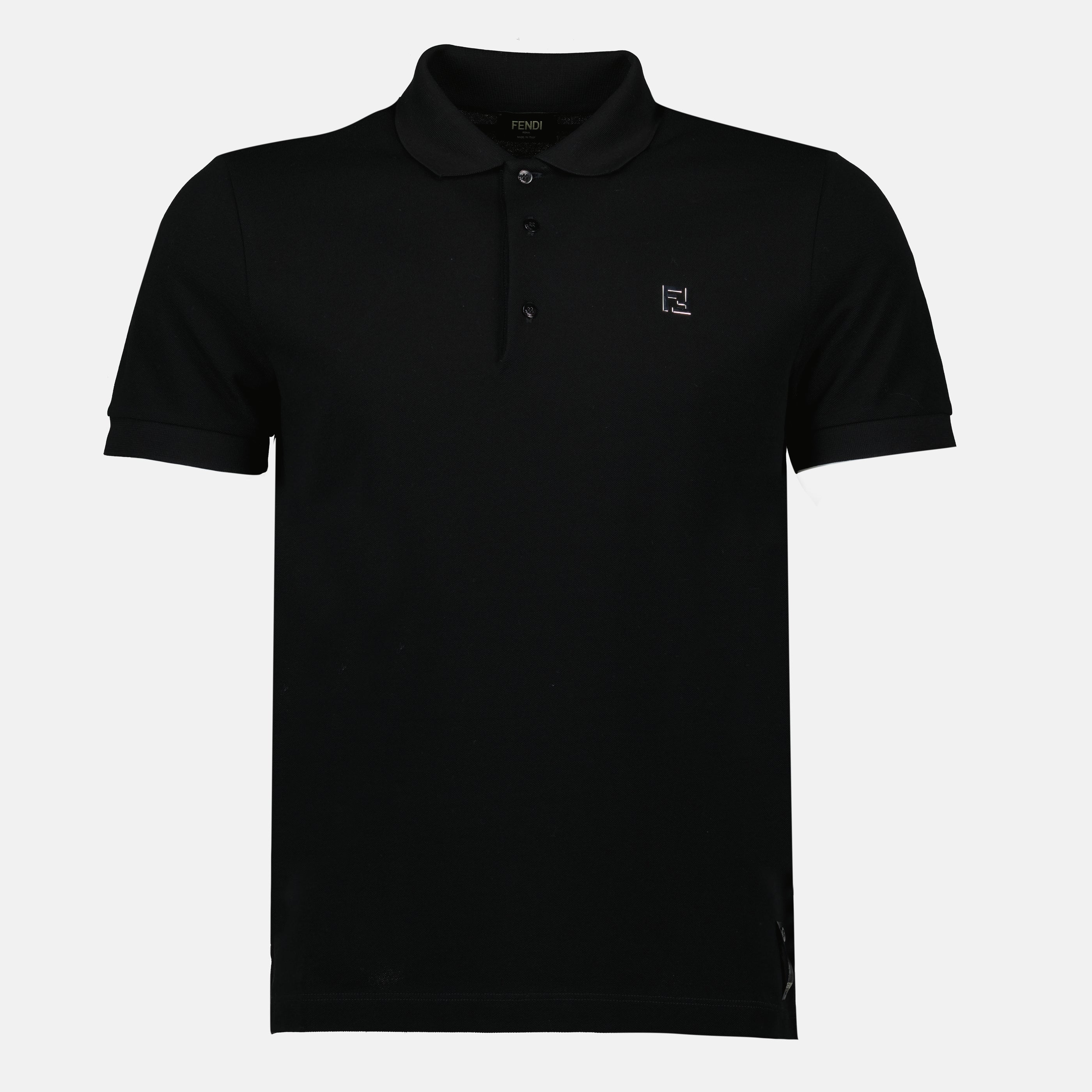Polo shirts Piqué Cotton Polo Fendi Black Homme