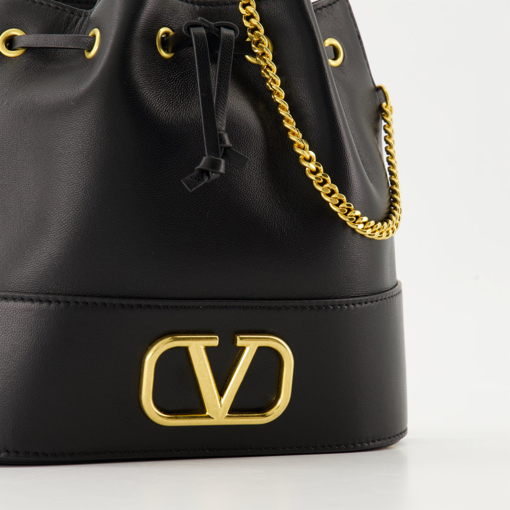 Sacs seau Mini bolsa balde em pele nappa preta Valentino Garavani Noir Femme