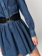 Robes Robe en denim Alexander McQueen Bleu foncé Femme
