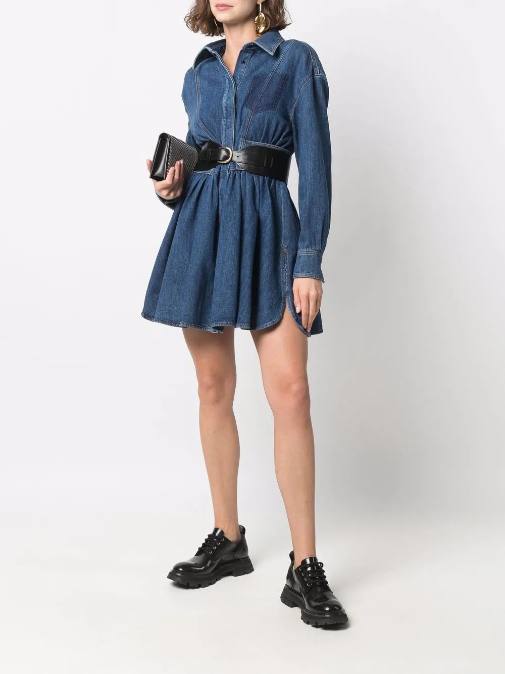 Robes Robe en denim Alexander McQueen Bleu foncé Femme