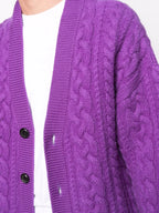Maille Cardigan côtelé Ami PARIS Violet Unisexe
