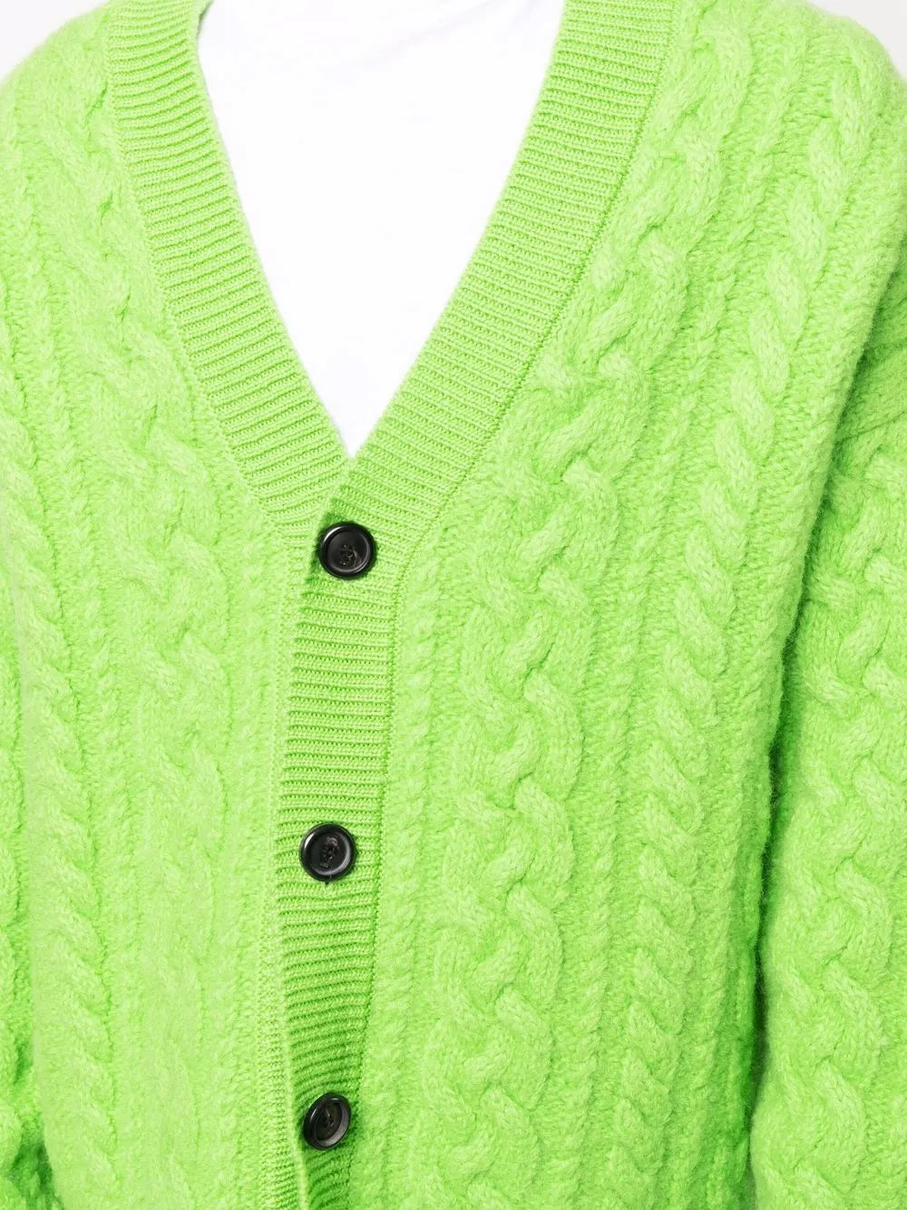Maille Cardigan côtelé Ami PARIS Vert Unisexe