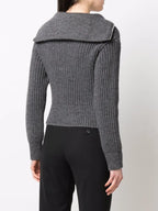 Maille Pull à zip Ami PARIS Gris Femme