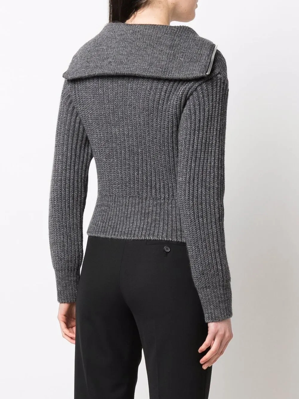 Maille Pull à zip Ami PARIS Gris Femme