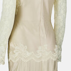Robes Beige Lace Long Dress Rabanne Beige Femme