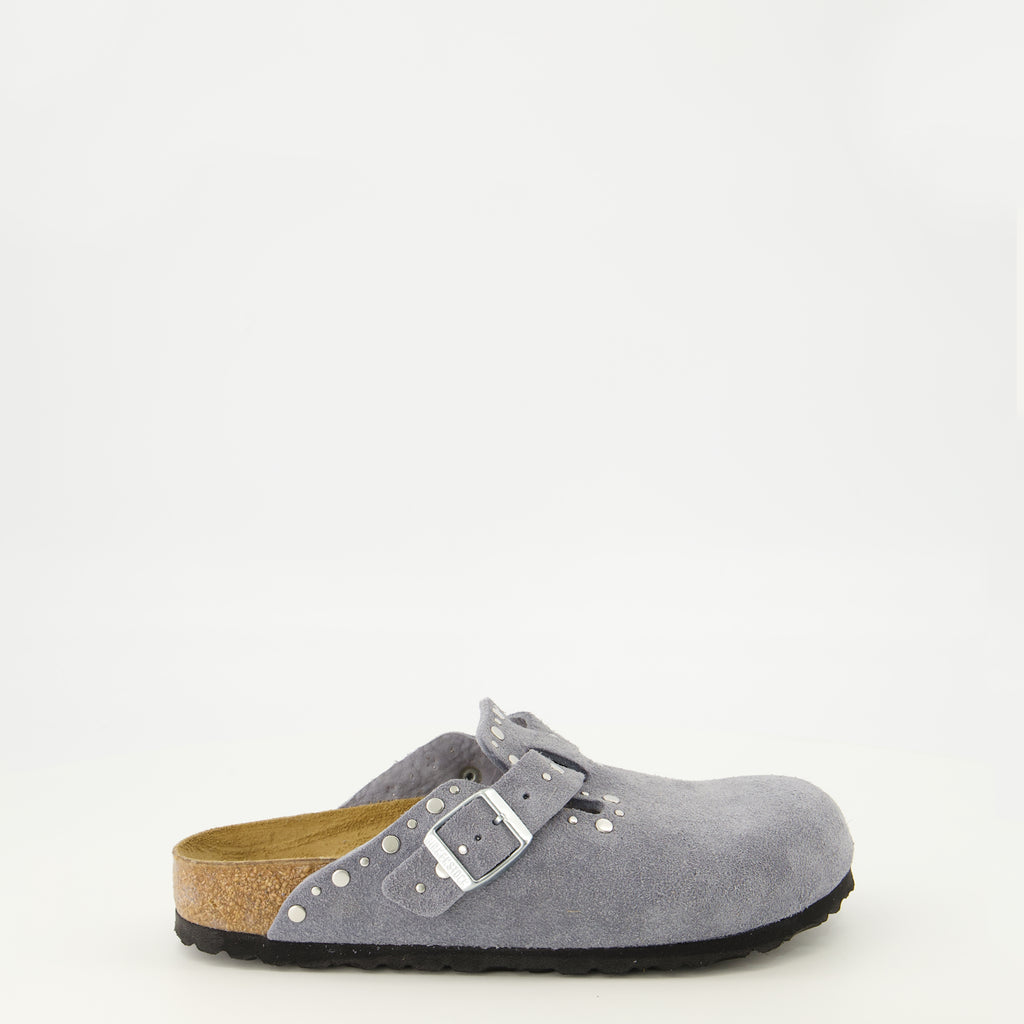 Chaussures ouvertes 회색 보스턴 리벳 뮬 Birkenstock Gris Femme