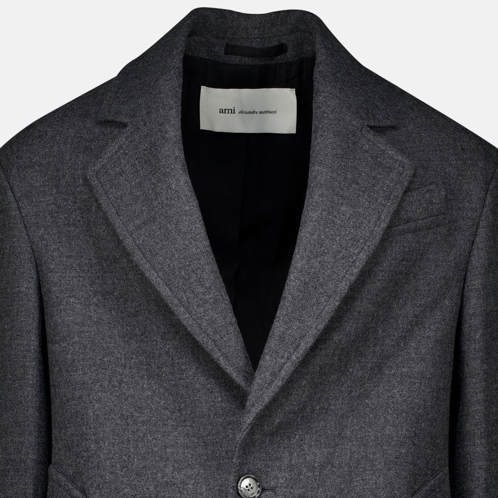 Manteaux Grau Wolle Mantel Ami PARIS Gris Homme