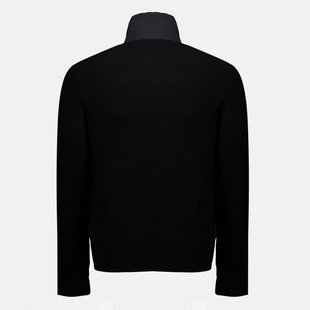 Maille Cardigan zippé en laine et cachemire noir Moncler Noir Homme