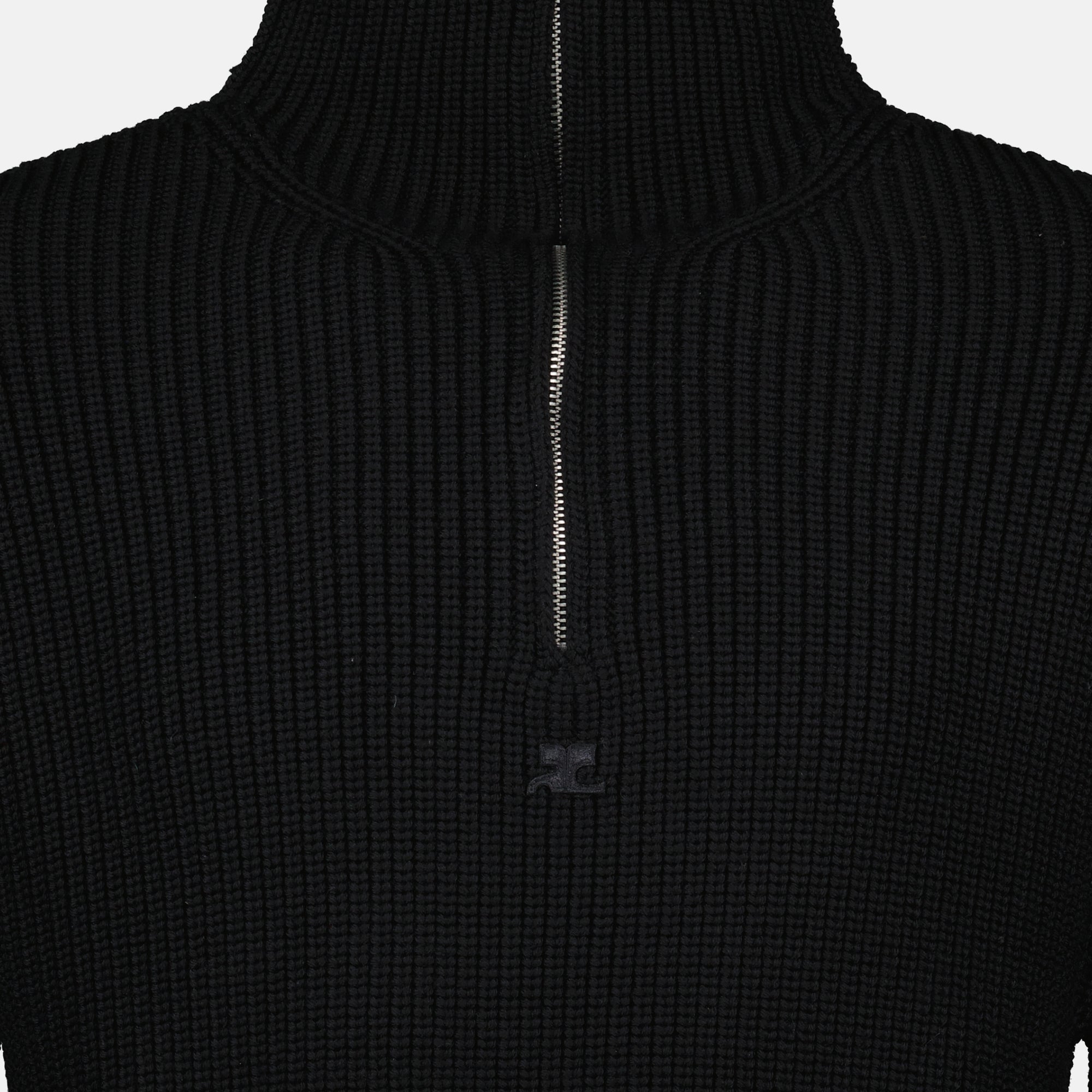 Image of the Courrèges Trucker Sweater for Men - Fall-Winter 2025 - Detailed View 3