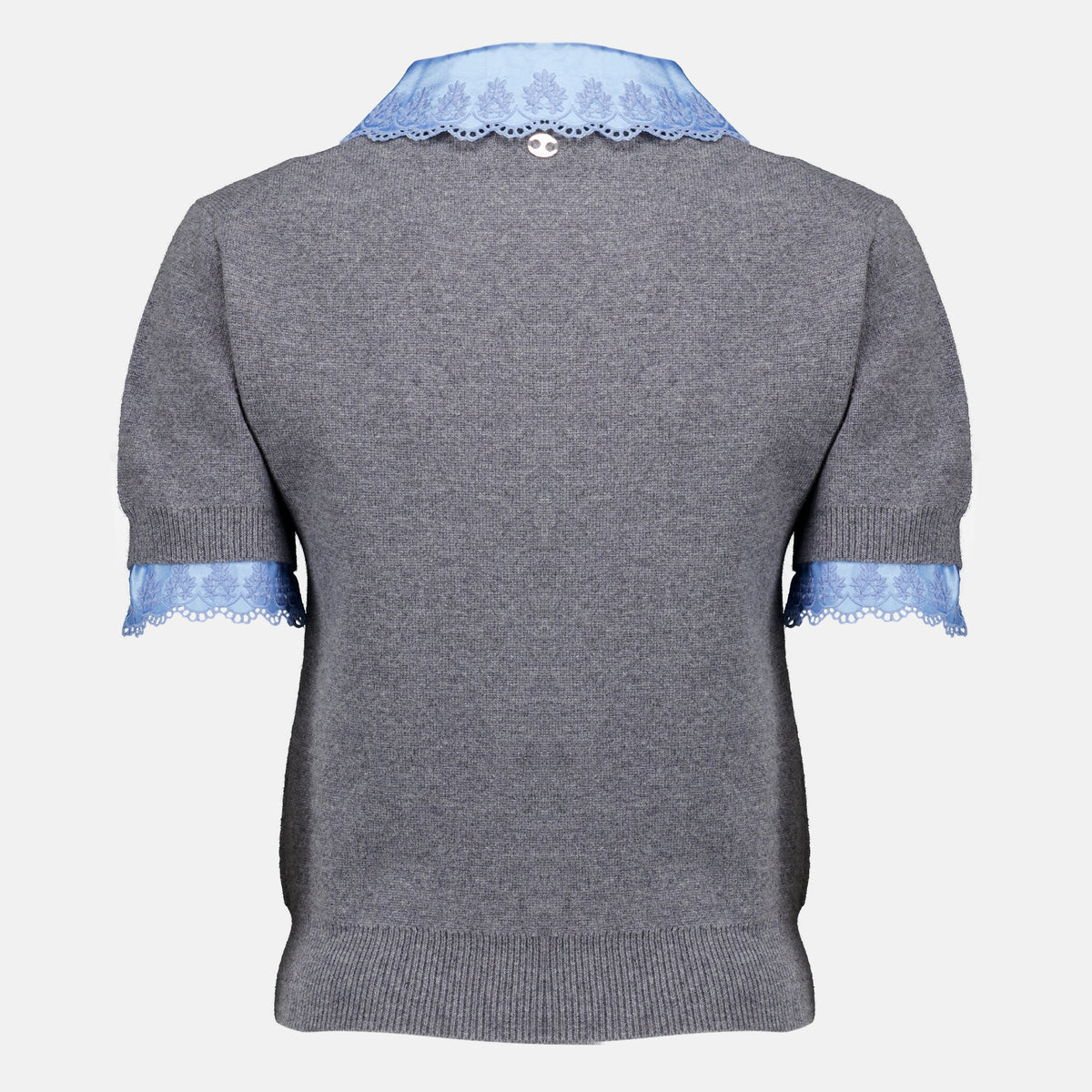 Maille Grauer Kurzarm-Pullover Rabanne Gris Femme