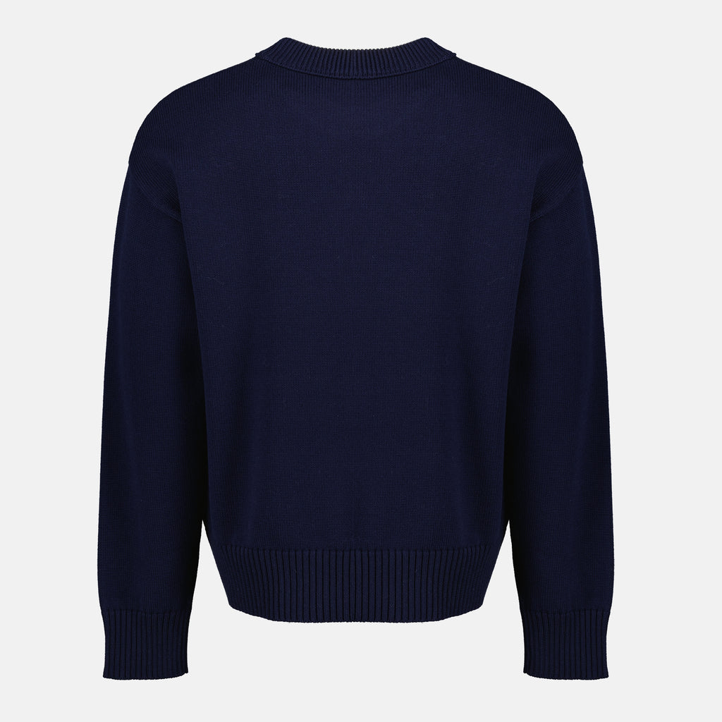 Image de l'article Pull AMI de coeur bleu marine de la marque Ami PARIS pour Unisex - Saison Printemps-Été 2026 - Vue de Dos