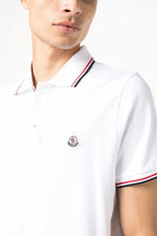 Polos Polo com Logo e Aviso Moncler Branco Homme