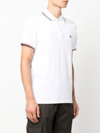 Polos Polo com Logo e Aviso Moncler Branco Homme
