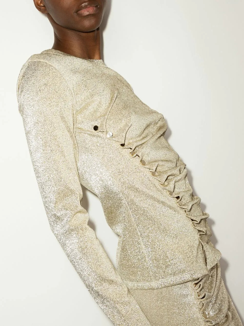 Tops Draped Lurex Top Rabanne Gold Women