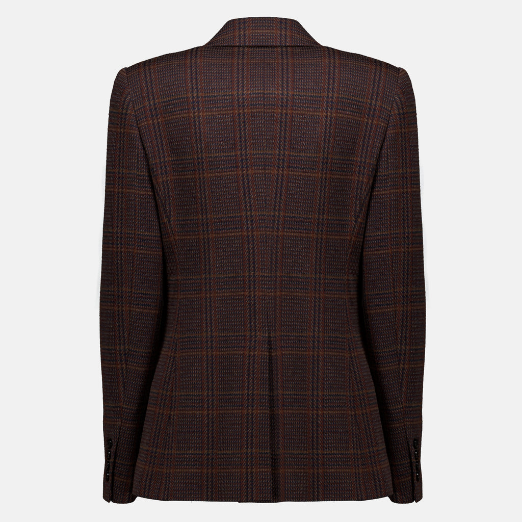 Vestes Blazer à carreaux en laine Max Mara Marron Femme