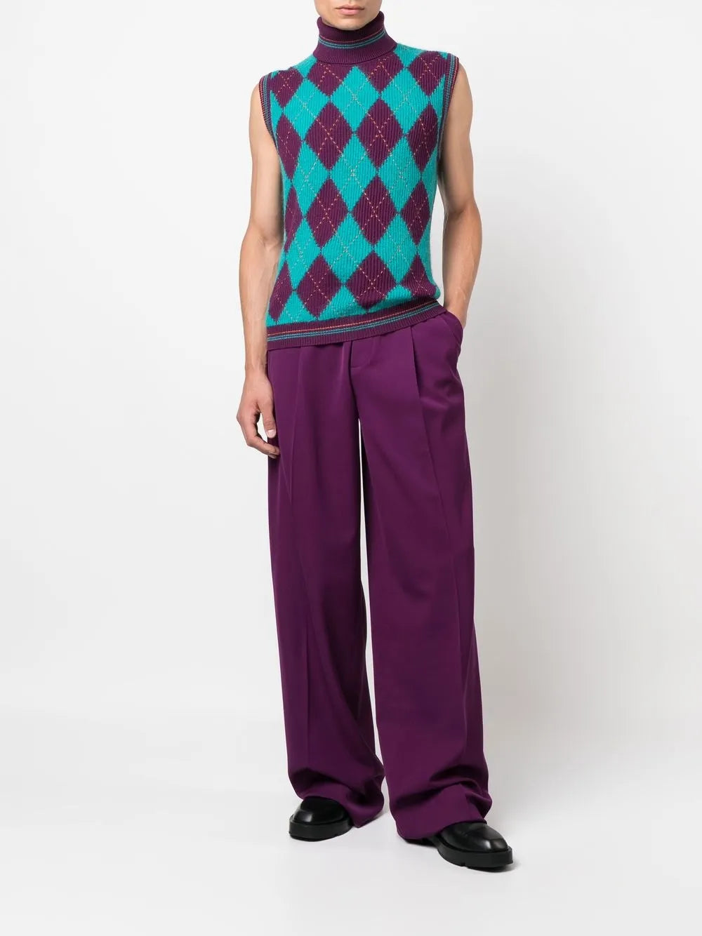 Knitwear Sleeveless Sweater Versace Purple Men