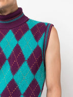 Knitwear Sleeveless Sweater Versace Purple Men
