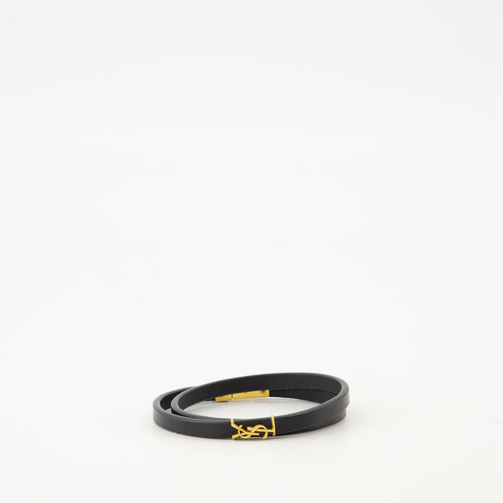 Bijoux Cassandre Double Tour Bracelet Saint Laurent Noir Femme