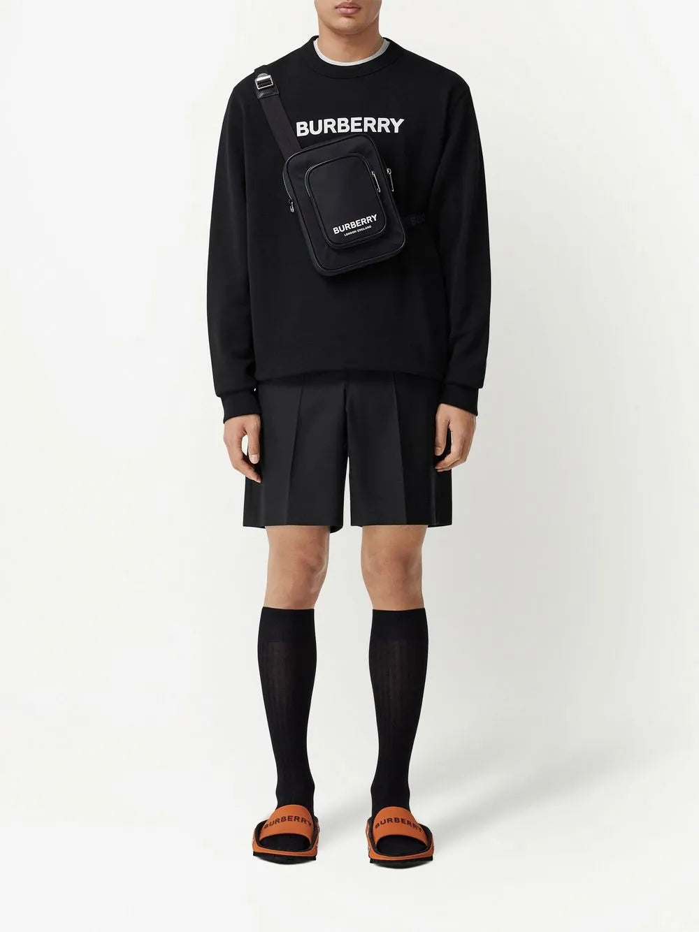 Moletons Sweatshirt com Logotipo Burberry Preto Homme
