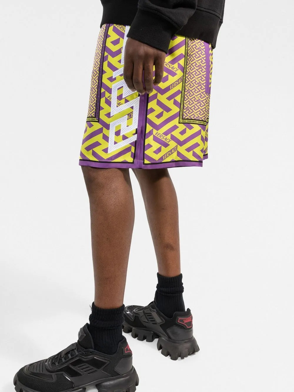 Shorts Short Greca Versace Purple Man