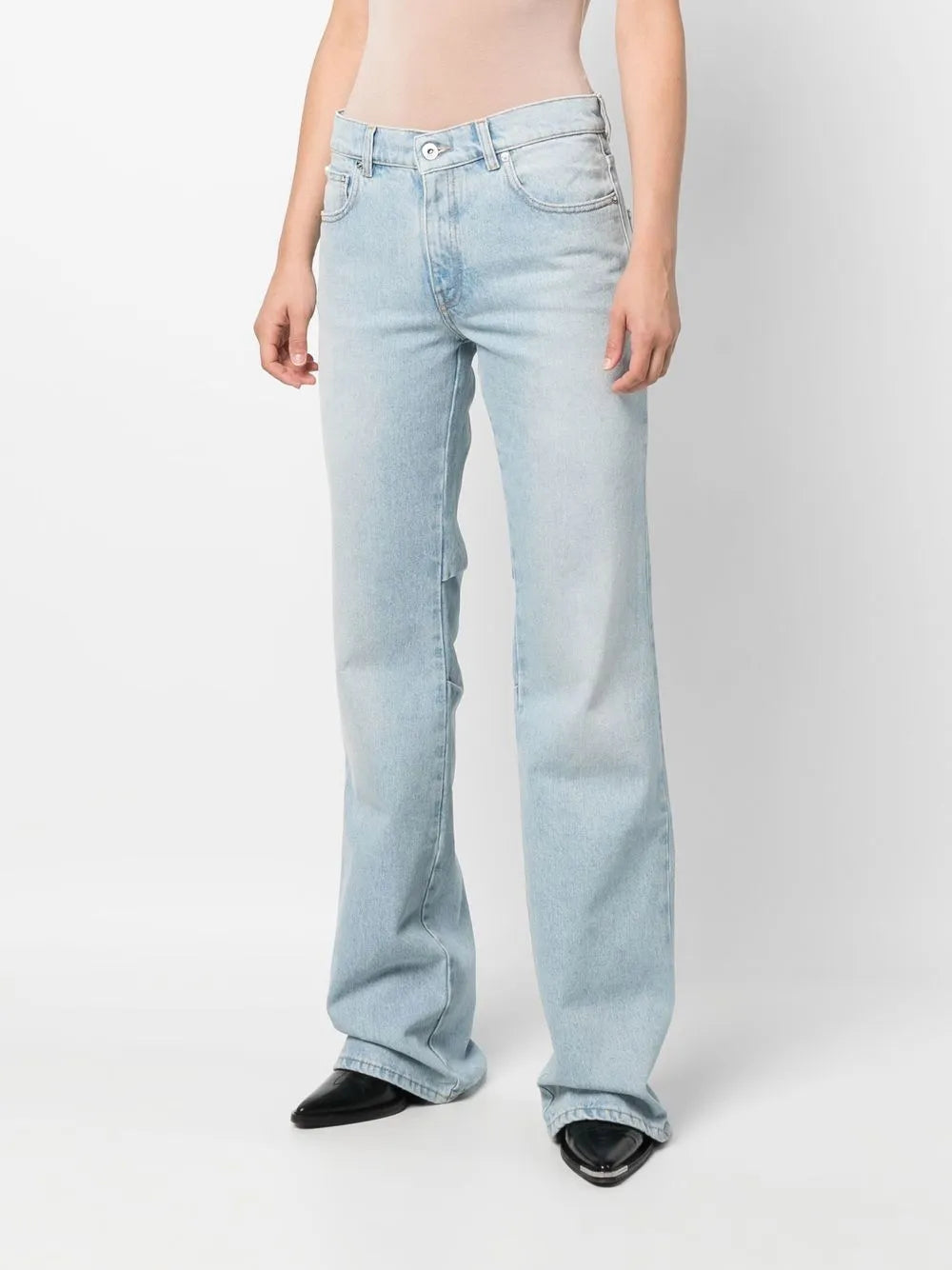 Pants Faded Denim Pants Off-White Blue Women