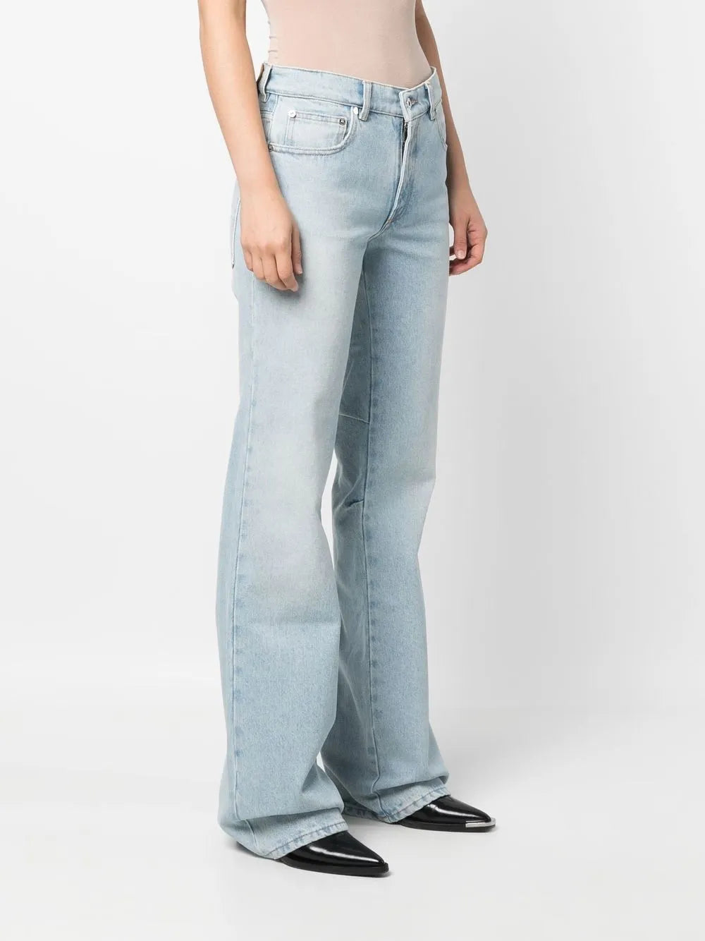 Pants Faded Denim Pants Off-White Blue Women