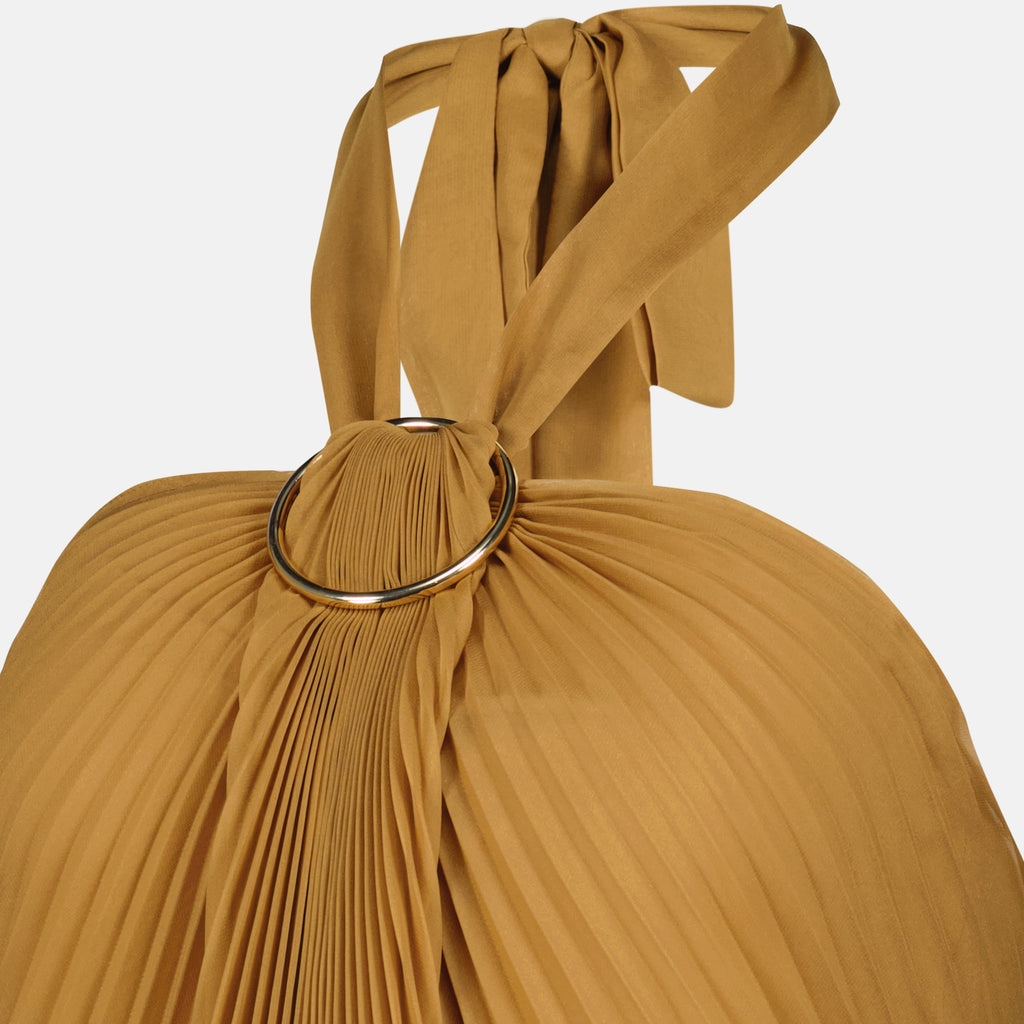 Bild des braunen plissierten Oberteils von Max Mara für Damen - Frühling-Sommer 2026 - Detailansicht_1