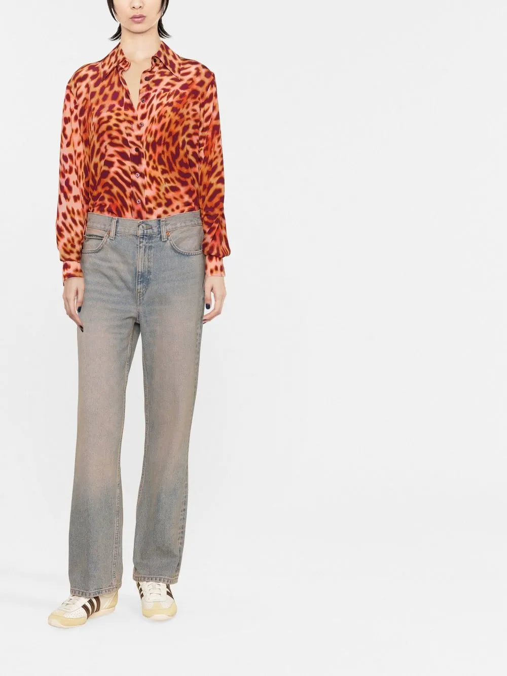 Shirts Leopard Print Shirt Stella McCartney Orange Women