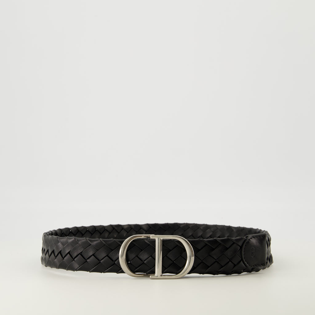 Image de l'article Ceinture CD tréssée noir de la marque Dior pour Homme - Saison Printemps-Été 2026 - Vue de Face