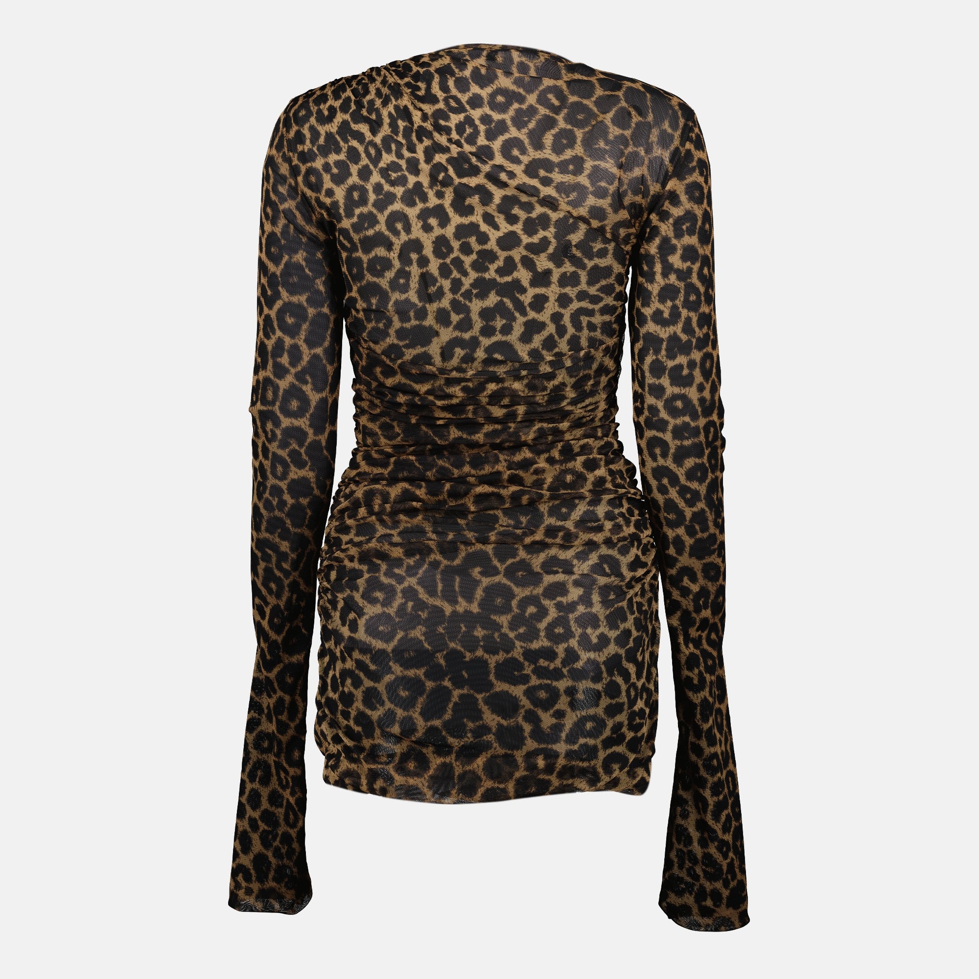 Image de l'article Robe courte en tulle léopard de la marque Saint Laurent pour Femme - Saison Automne-Hiver 2025 - Vue de Dos