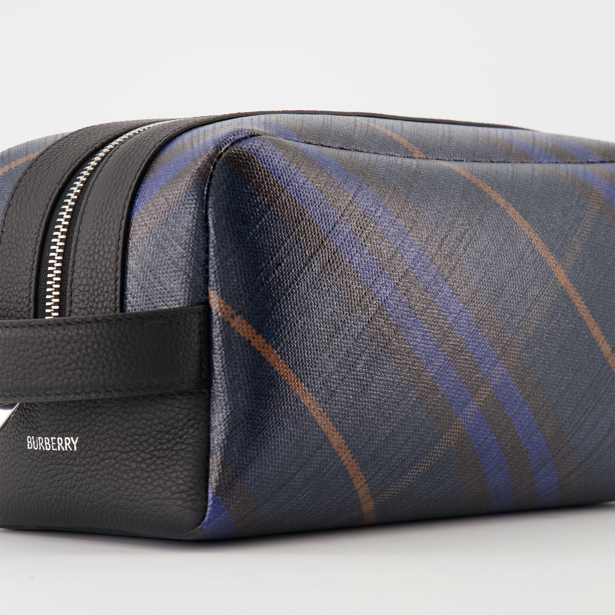 Clutches Check Travel Pouch Burberry Navy blue Men