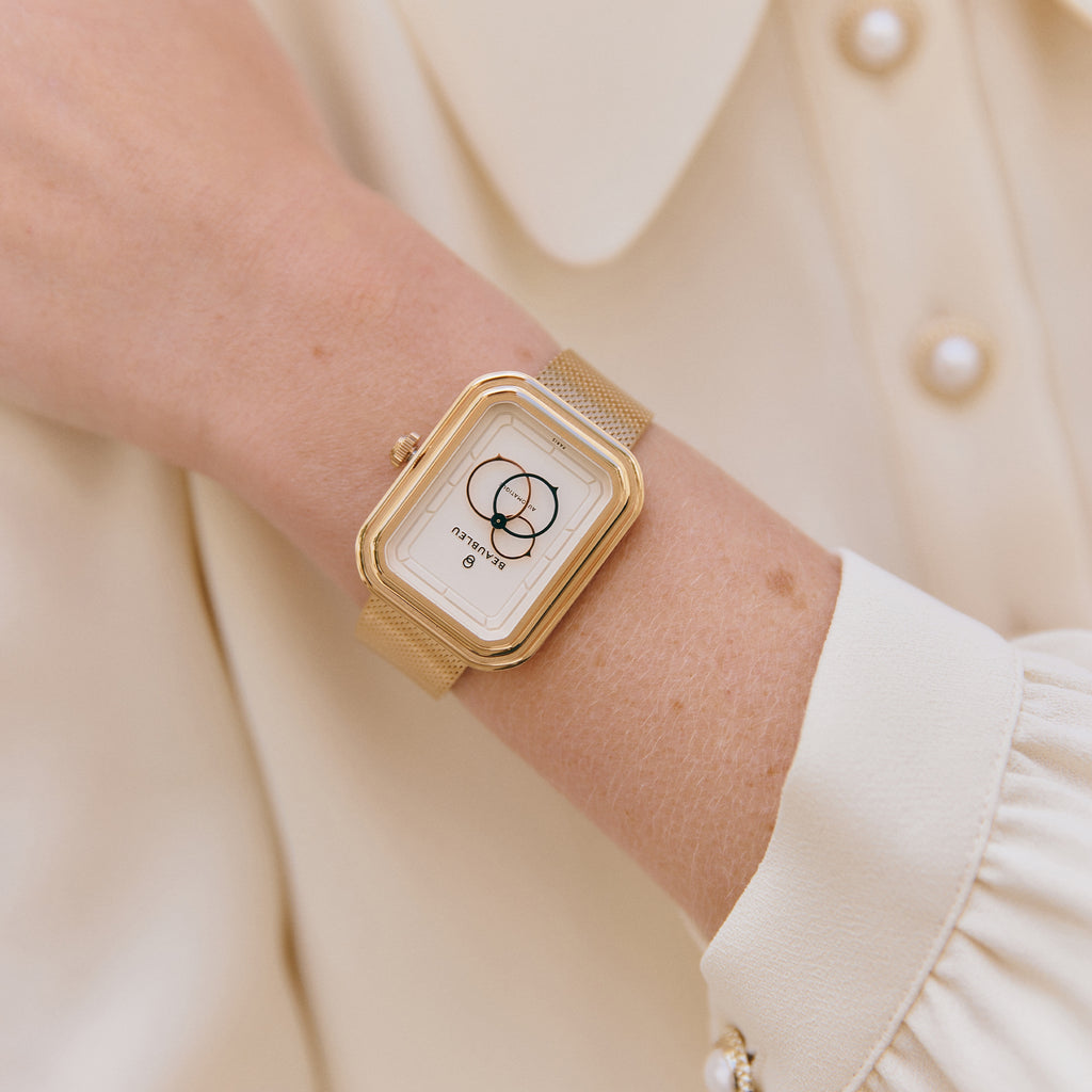 Bijoux Montre Ecce Figura Lys Bracelet Acier Or Rose Beaubleu Doré Unisexe