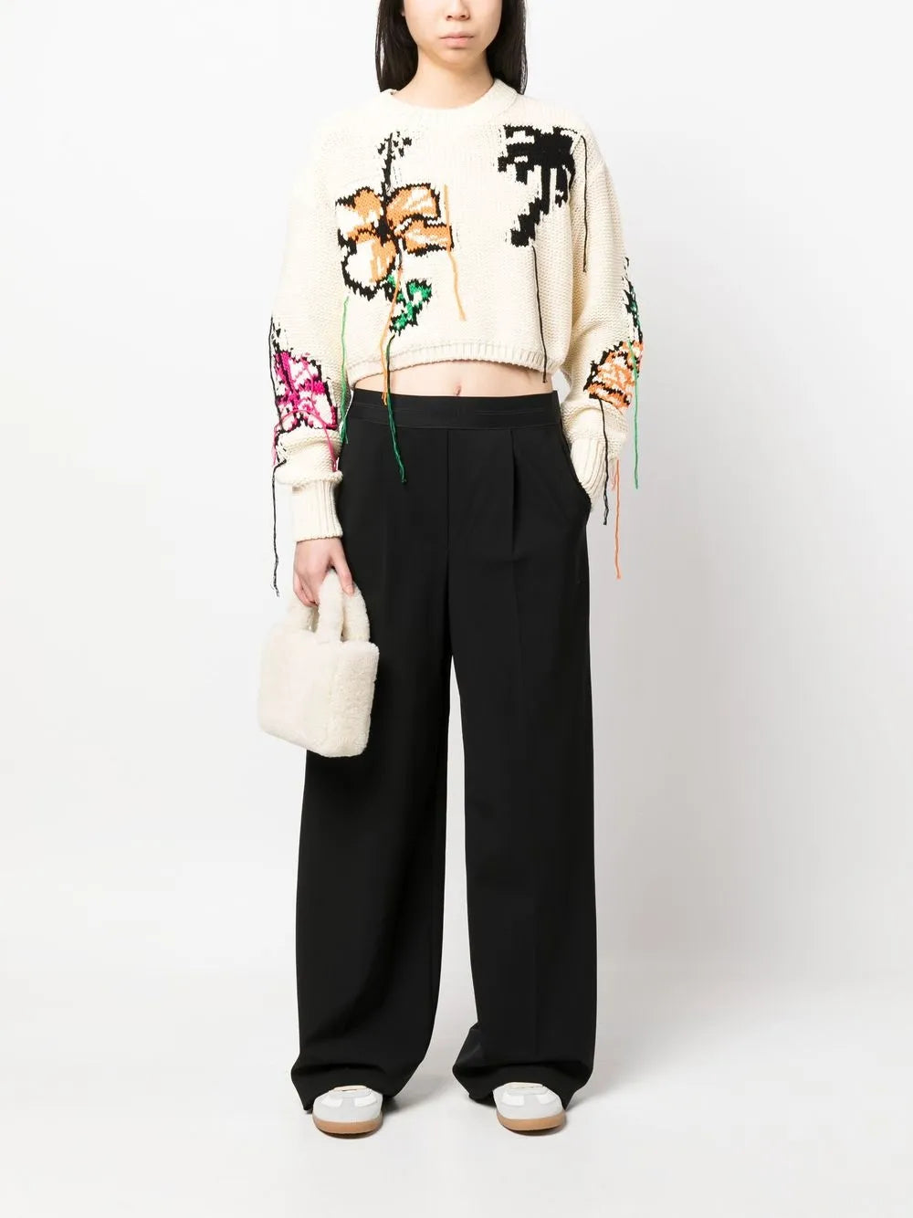 Hosen Woll Gerade Hosen MSGM Schwarz Femme