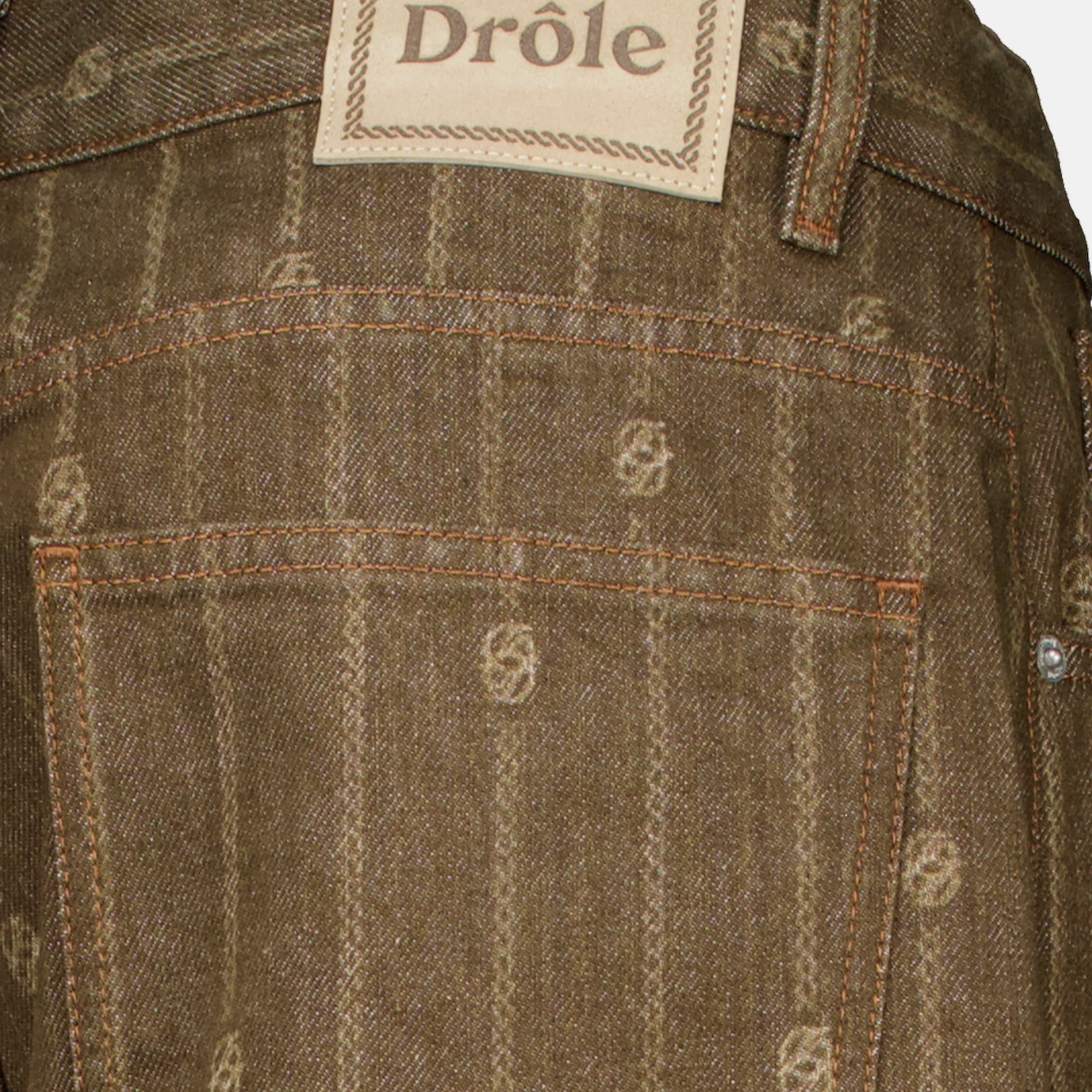 Pantalons Braune Monogram Baggy Jeans Drole De Monsieur Marron Homme