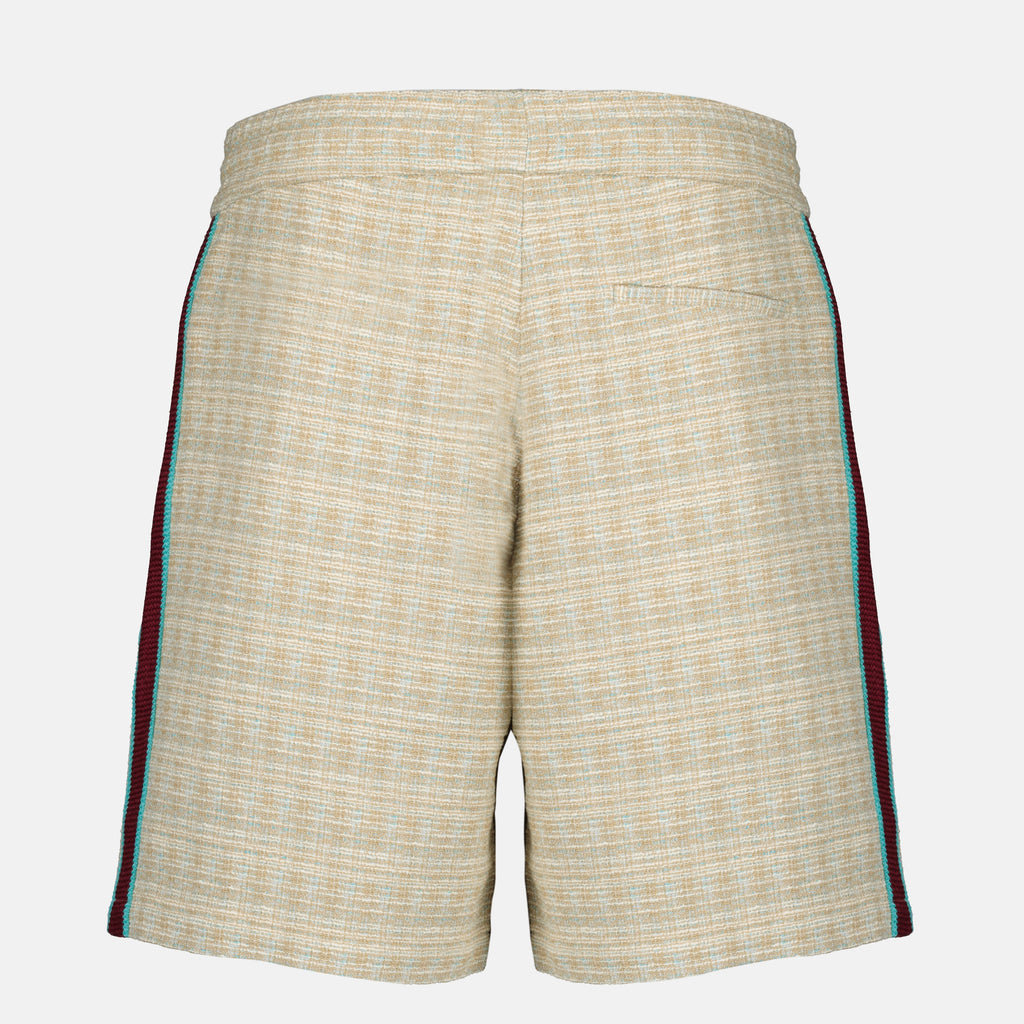 Imagen del short D-Mirror beige de tweed de la marca Drole De Monsieur para hombre - Temporada Primavera-Verano 2026 - Vista Trasera