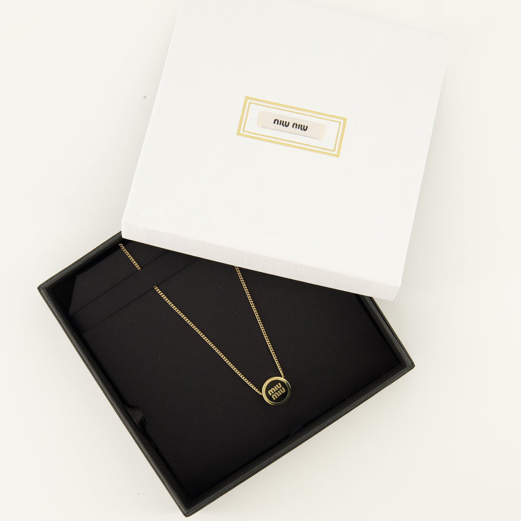 Bijoux Colar em Metal Dourado Miu Miu Doré Femme