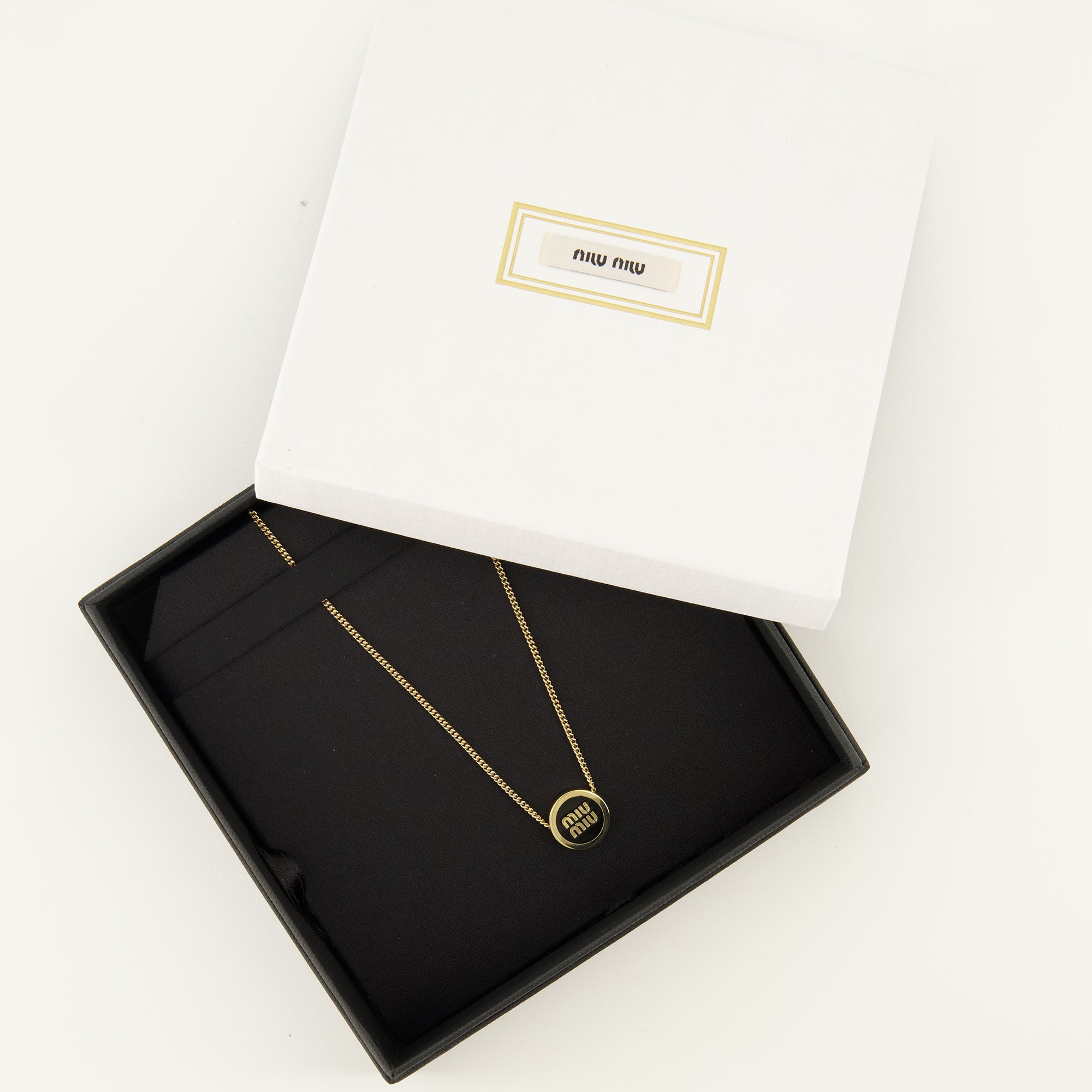 Bijoux Colar em Metal Dourado Miu Miu Doré Femme