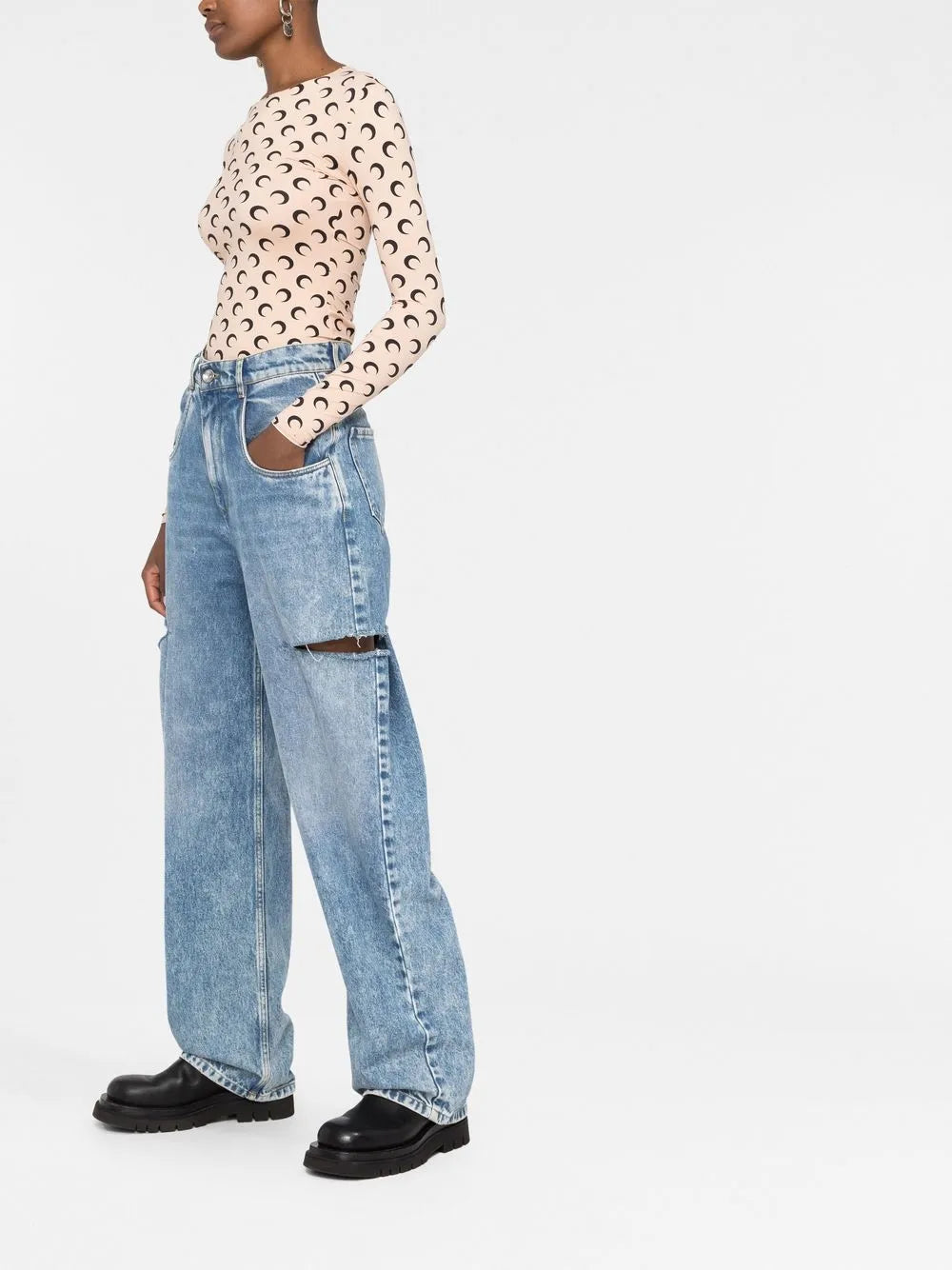 Imagen del artículo Top Jersey Moon de la marca Marine Serre para Mujer - Temporada Otoño-Invierno 2025 - Vista Detallada_7