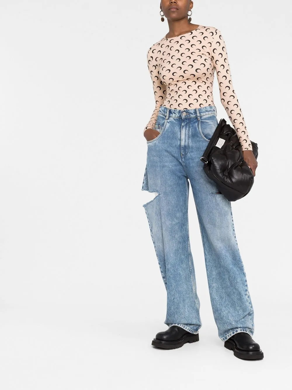 Imagen del artículo Top Jersey Moon de la marca Marine Serre para Mujer - Temporada Otoño-Invierno 2025 - Vista Trasera