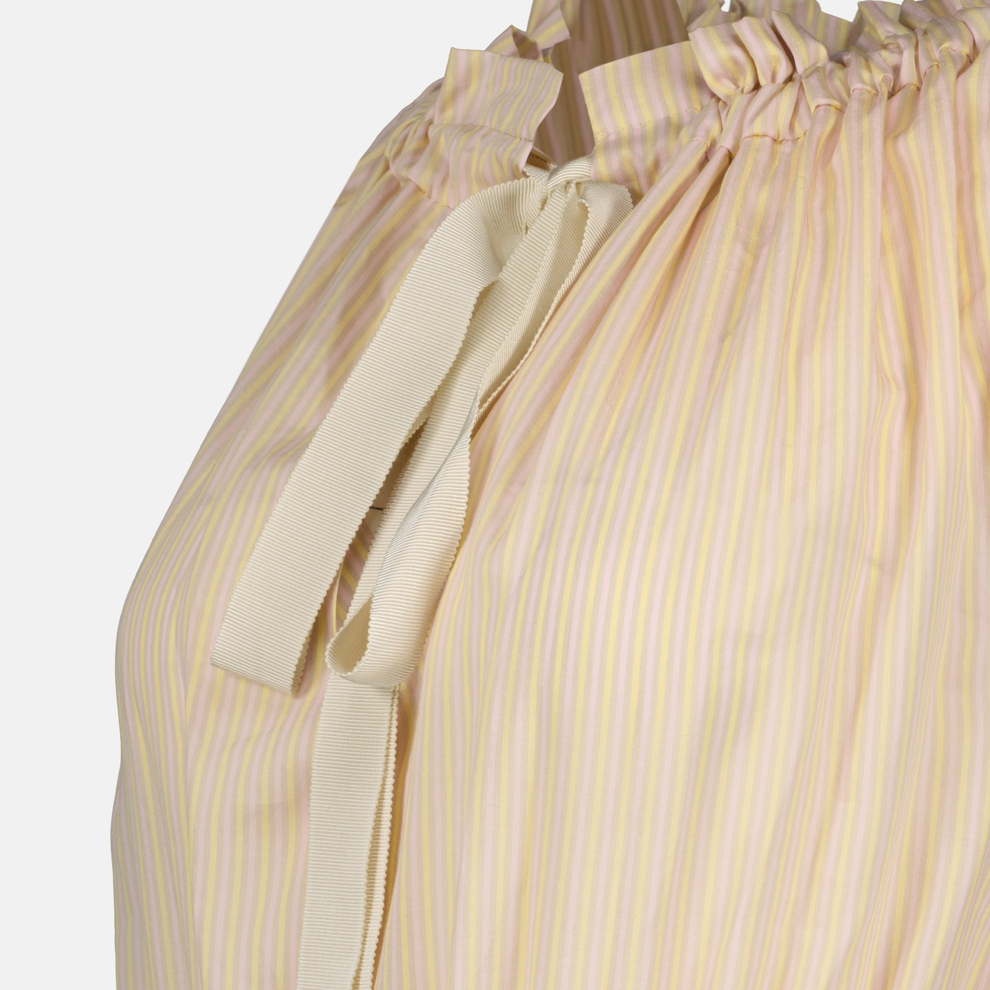 Robes Vestido Maxilargo de Seda Rayado Beige Patou Rose Femme