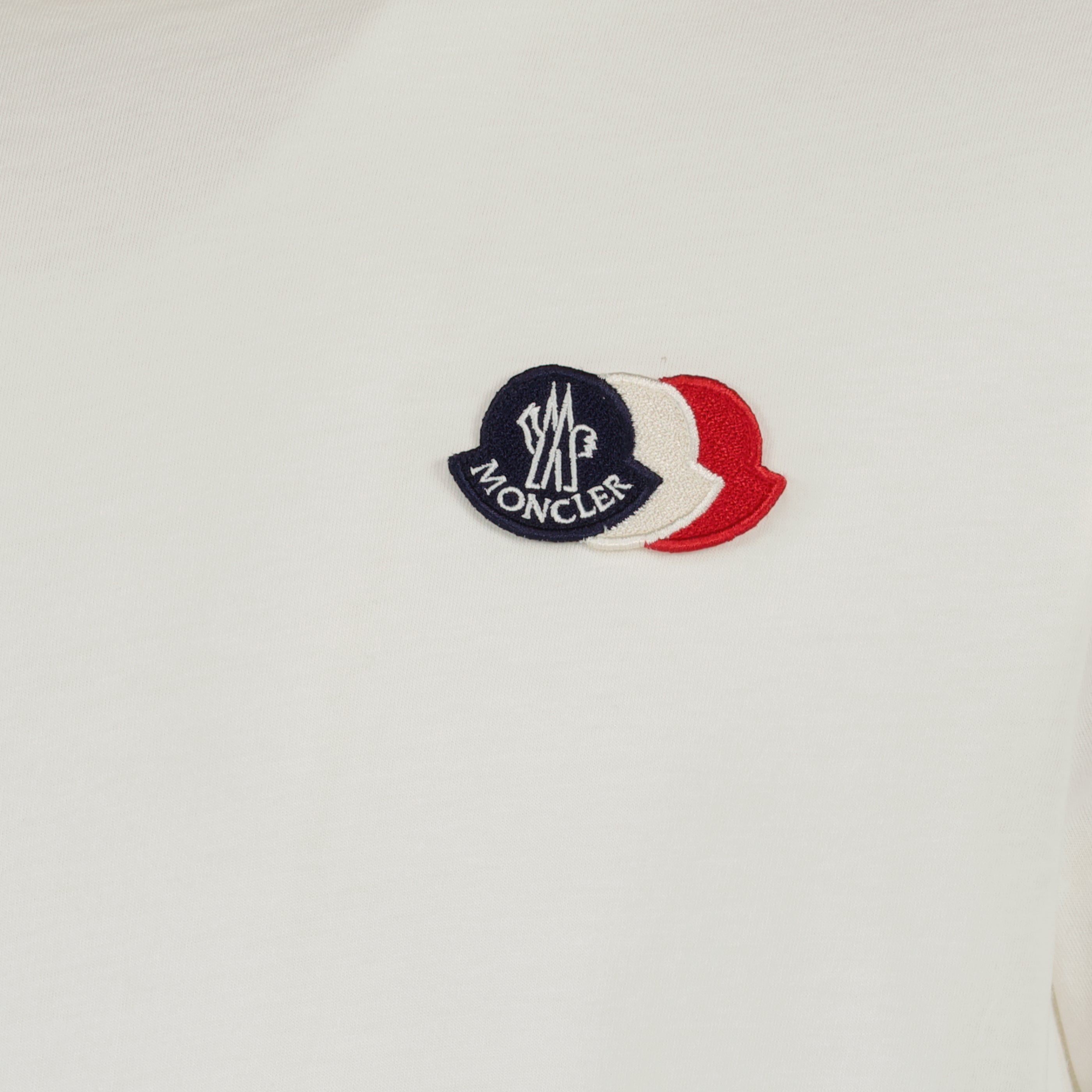T-shirts T-shirt en coton à logo tricolore blanc Moncler Blanc Homme