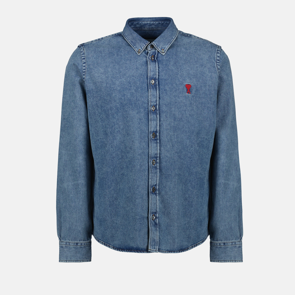 Chemises Chemise en coton Ami PARIS Bleu Unisexe