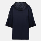 Giubbotti Cappotto in Lana Con Zip Moncler Blu scuro Donne