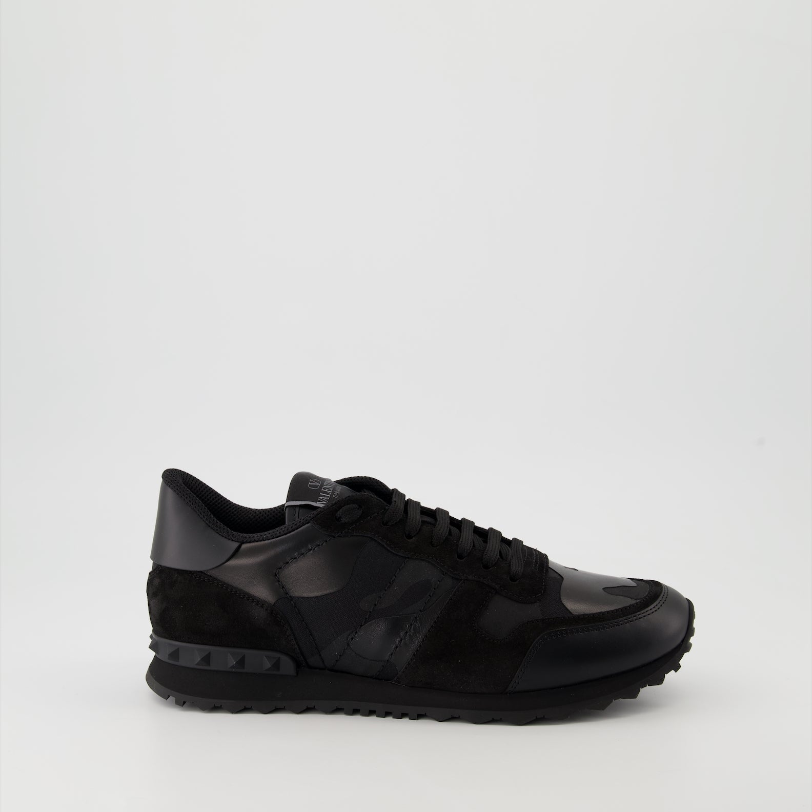 Baskets Baskets Rockrunner camouflage noir en tissu et nappa Valentino Garavani Noir Homme